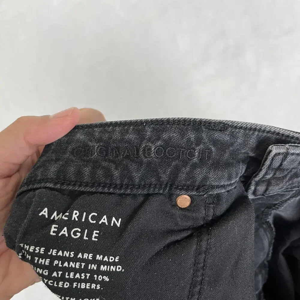 American Eagle Jeans Mens 33x30 Black Regular Straight Airflex+ Denim Faded